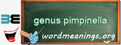 WordMeaning blackboard for genus pimpinella